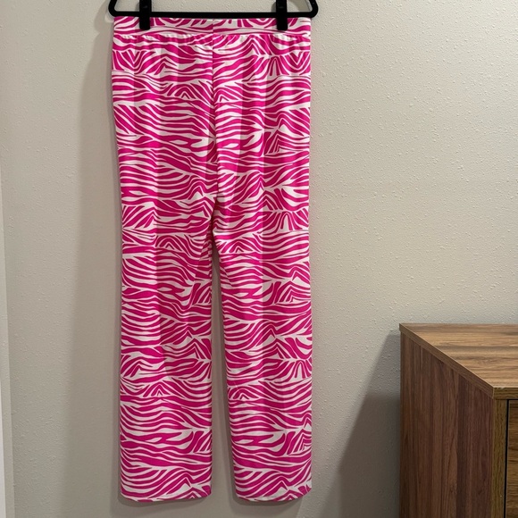 Jude Connally NWT Medium Zebra Hot Pink Trixie Wide Leg Pant Stretch Knit Lounge - Picture 2 of 5
